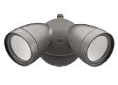 Dusk to Dawn Bronze Outdoor Integrated Twin Head LED Flood Light Security Light