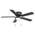 Hugger 52in LED Indoor Black Ceiling Fan with Light Kit
